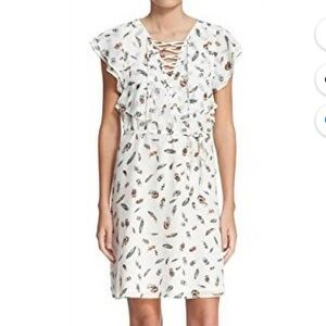 The Kooples Feather Print Silk Dress Size XS